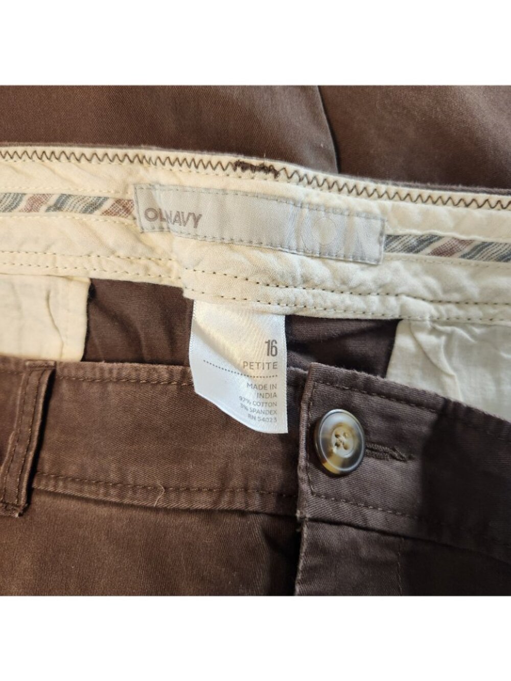 Old Navy Petites Brown Straight Leg Pants Slacks Siz 16 16P XL XLARGE 36 W x29 I - Picture 8 of 8